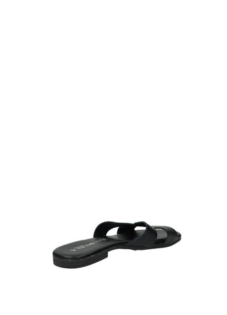 Sandali Donna Vera Pelle Suola Gomma Black / Brown / White