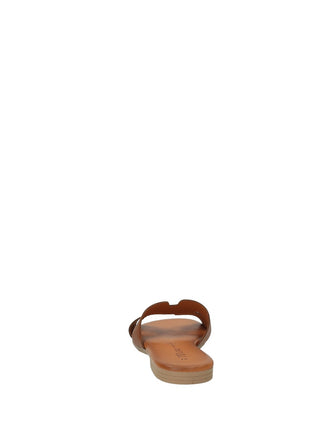 Sandali Donna Vera Pelle Suola Gomma Black / Brown / White