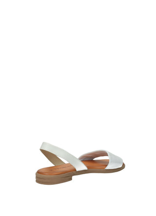 Sandali Donna Vera Pelle Suola Gomma Black / White
