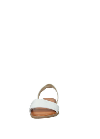 Sandali Donna Vera Pelle Suola Gomma Black / White