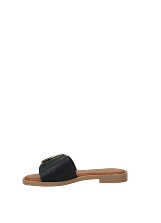 Sandali Donna Vera Pelle Suola Gomma Black / Brown
