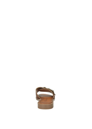 Sandali Donna Vera Pelle Suola Gomma Black / Brown