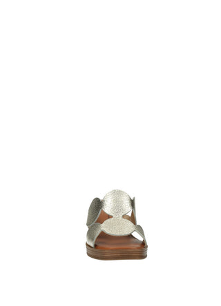Sandali Donna Vera Pelle Tacco Medio Brown / Platinum
