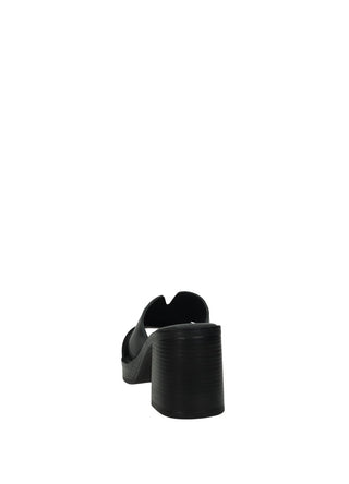 Sandali Donna Vera Pelle Tacco Medio Black / Brown