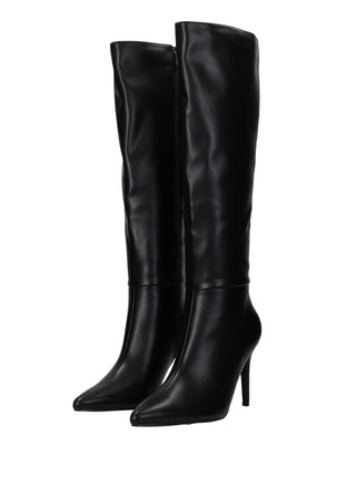 Stivali alti donna con tacco fine a stiletto e silhouette slanciata