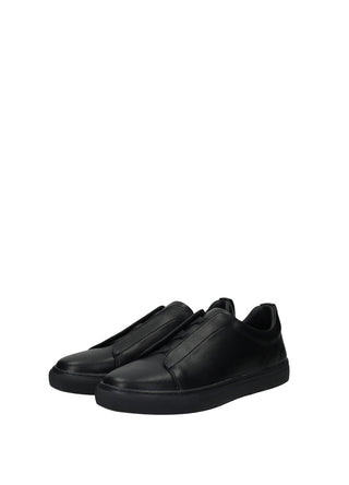 Sneakers uomo in pelle con suola in gomma