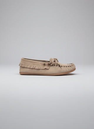 Mocassini Donna in Vero Camoscio Native - Beige e Brown