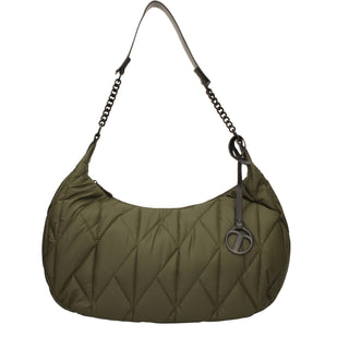 Borsa Hobo in tessuto con pendaglio-Verde-TATA Italia