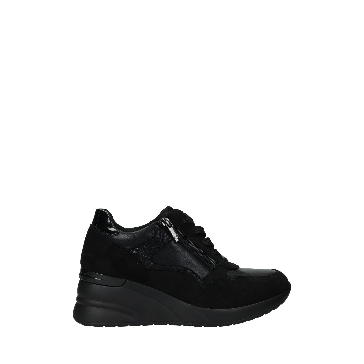 Sneakers in tessuto. Tacco alto 6 cm-Nero-TATA Italia