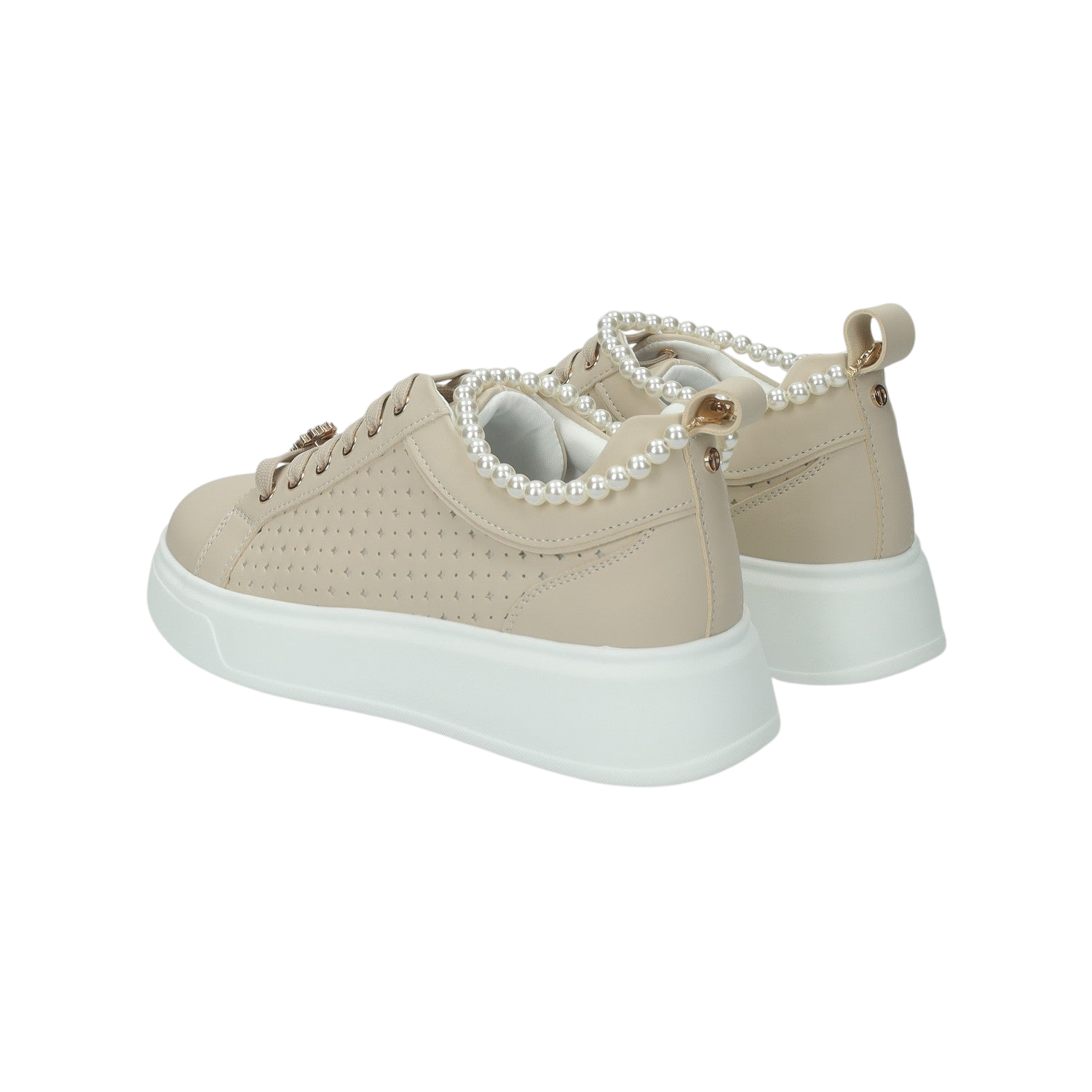 ▷ Plateau-Sneaker mit Perlenkette, cm hoher Absatz Tata Italia