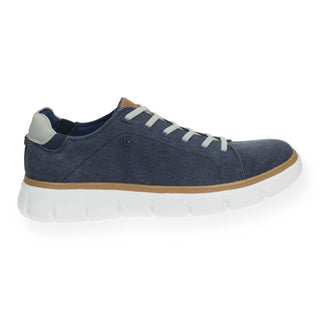 Sneakers in ecopelle con cuciture a vista
