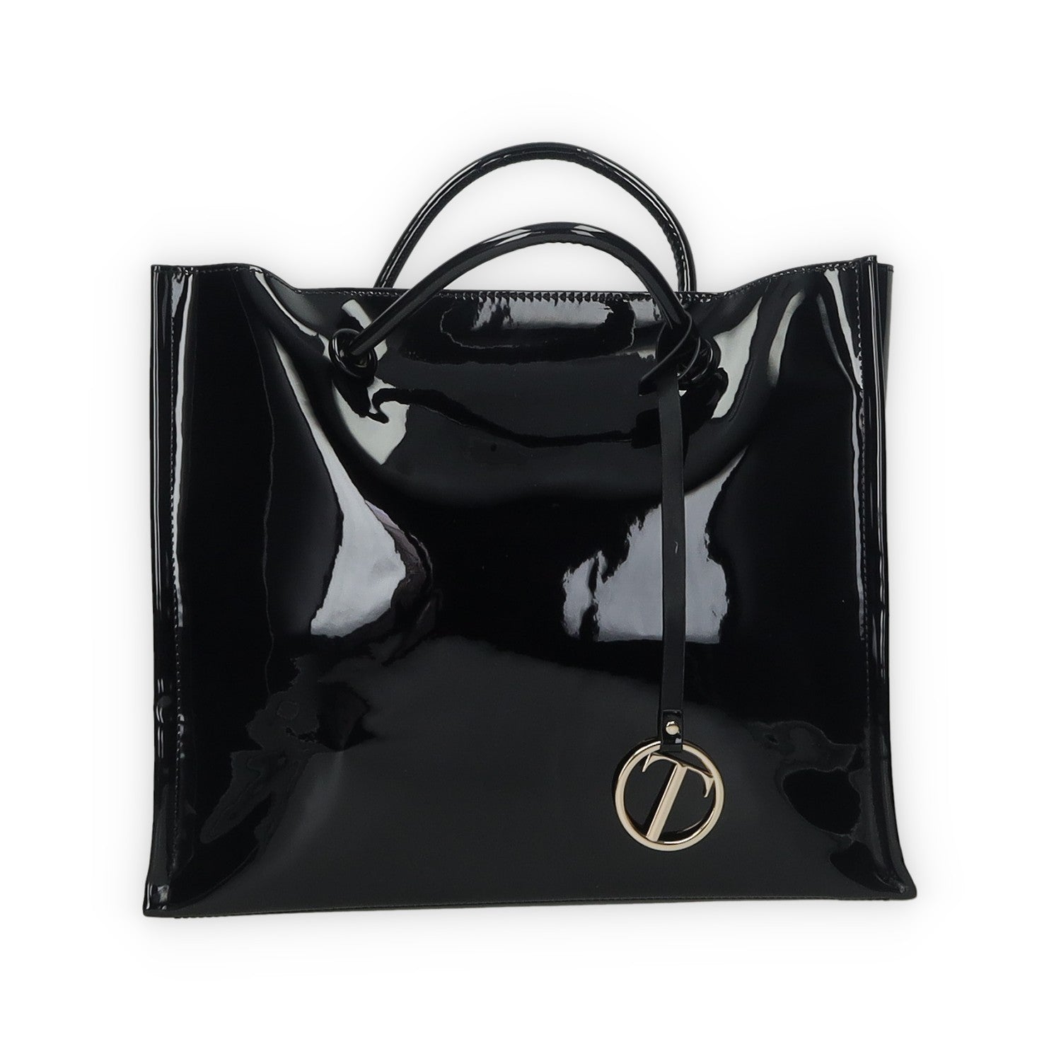 Borse In Vernice Borsa A Tracolla Nera In Vernice Con Impunture