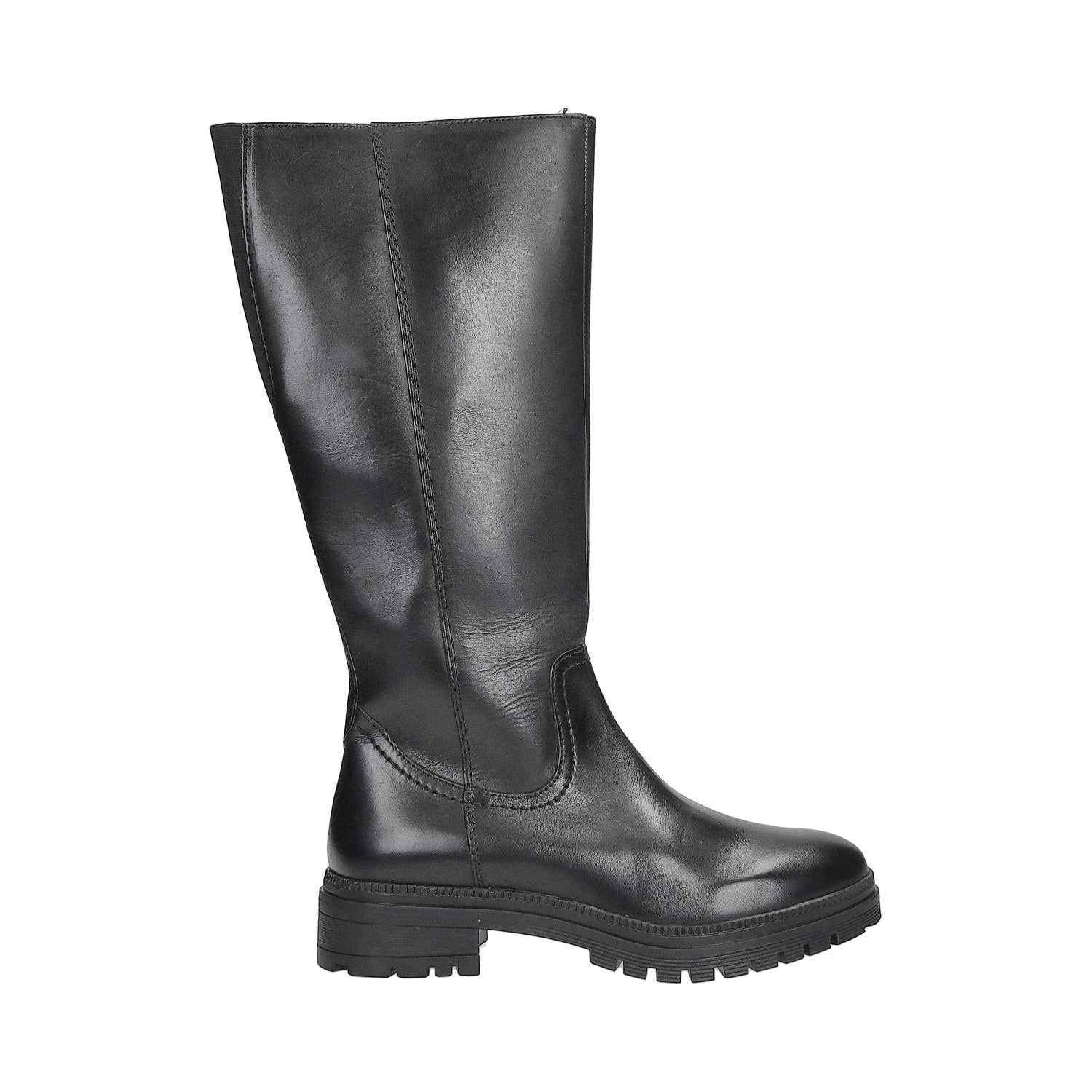Topshop - Tara - Stivali neri al ginocchio in pelle premium con tacco alto Topshop - Tara - Stivali neri al ginocchio in pelle premium con tacco alto