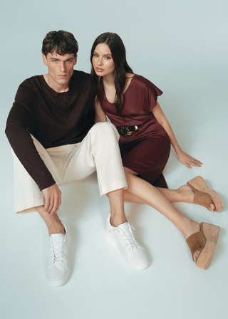 Sneakers uomo white in TEX/PU fondo gomma