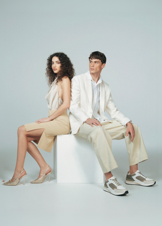 Derby uomo white in PU/TEX fondo gomma