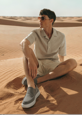 Sneakers uomo con memory active in TEX/PU fondo gomma