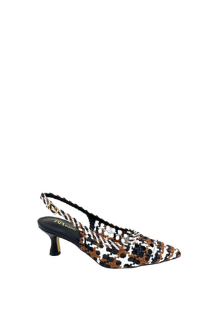 Décolleté slingback intrecciate bicolore