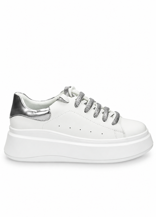 Sneakers Platform Effetto Metalizzato