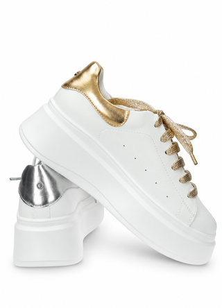 Sneakers Platform Effetto Metalizzato